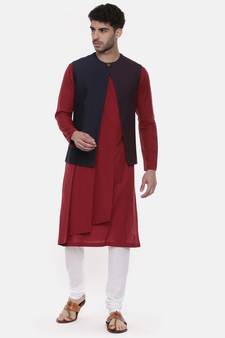 Blue Open Silk Jacket