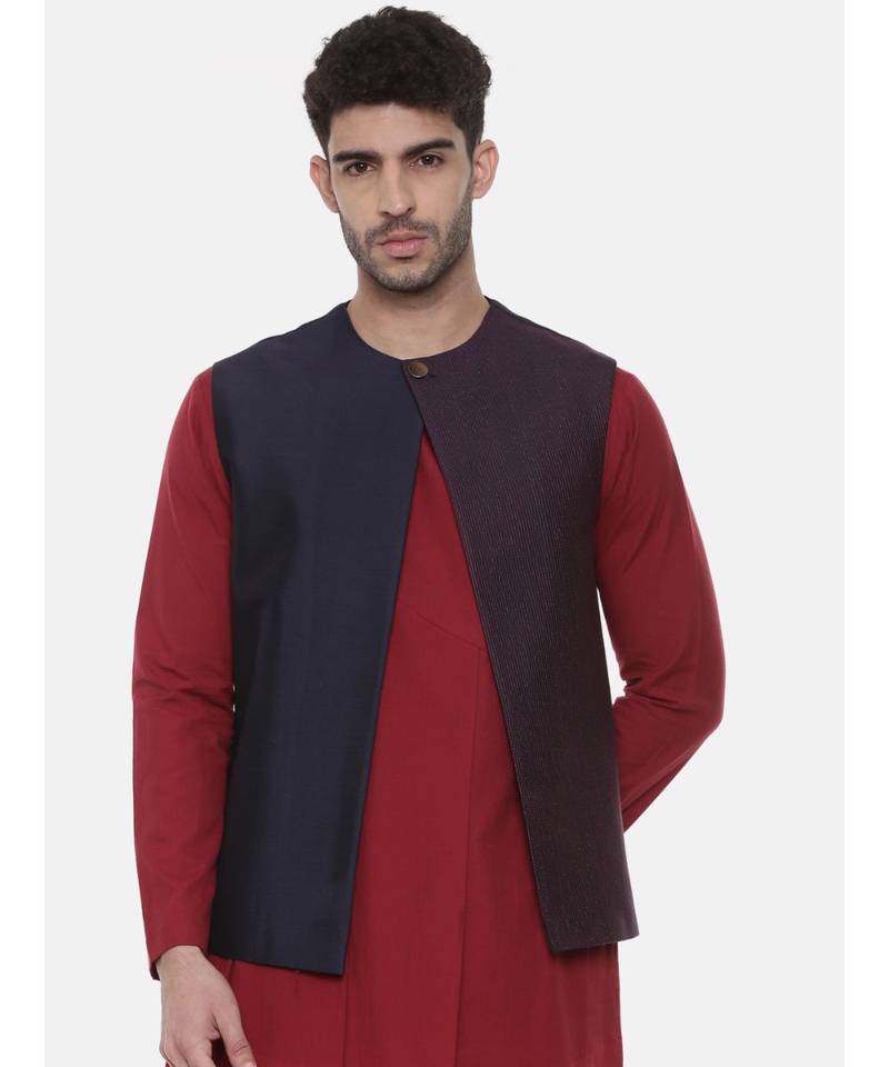 Blue Open Silk Jacket