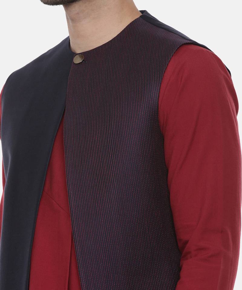 Blue Open Silk Jacket