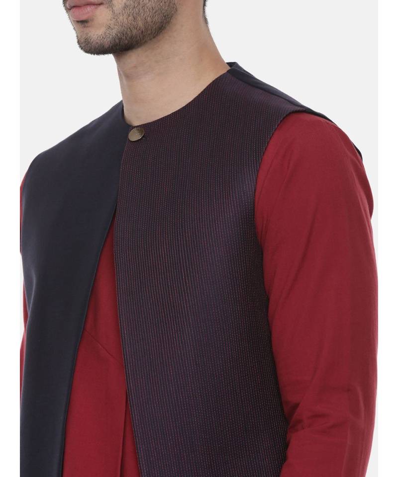 Blue Open Silk Jacket