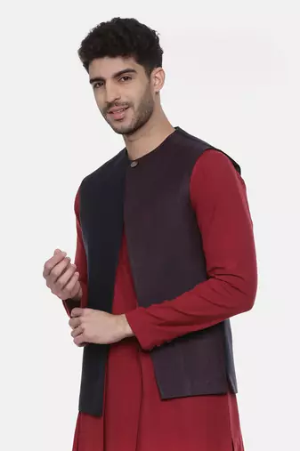 Blue Open Silk Jacket