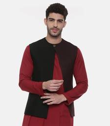 Black Open Silk Jacket