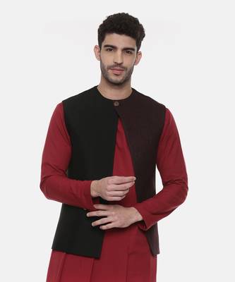 Black Open Silk Jacket 2