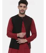 Black Open Silk Jacket