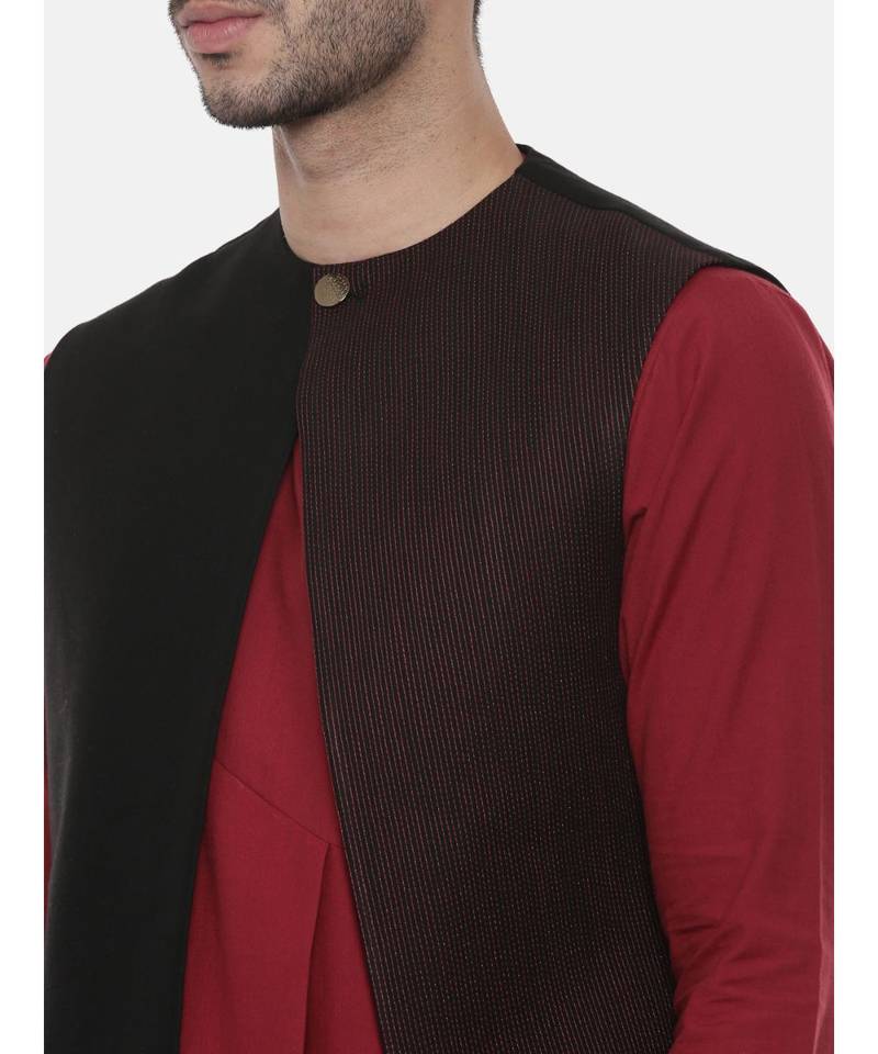 Black Open Silk Jacket