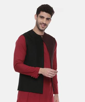 Black Open Silk Jacket 5