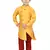 Yellow plain silk boys-kurta-pyjama