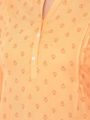 Span Orange Printed Straight Kurta 5