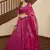 Deep Pink thread with sequins embroidered art silk semi stitched Bridal lehenga