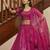 Deep Pink thread with sequins embroidered art silk semi stitched Bridal lehenga