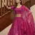 Deep Pink thread with sequins embroidered art silk semi stitched Bridal lehenga