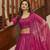 Deep Pink thread with sequins embroidered art silk semi stitched Bridal lehenga