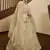Beige thread with sequins embroidered art silk semi stitched wedding lehenga for bridal