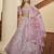 Careys Dusty pink thread with sequins embroidery art silk semi stitched wedding & Party lehenga