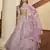 Careys Dusty pink thread with sequins embroidery art silk semi stitched wedding & Party lehenga