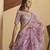 Careys Dusty pink thread with sequins embroidery art silk semi stitched wedding & Party lehenga