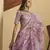 Careys Dusty pink thread with sequins embroidery art silk semi stitched wedding & Party lehenga
