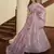 Careys Dusty pink thread with sequins embroidery art silk semi stitched wedding & Party lehenga