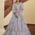 Lavender thread with sequins embroidered silk semi stitched bridal lehenga