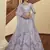 Lavender thread with sequins embroidered silk semi stitched bridal lehenga