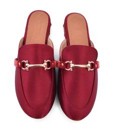 Gem Stone Maroon solid 1 pair Loafers