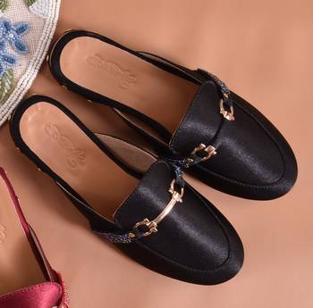 Midnight Black Beaded Loafers 4