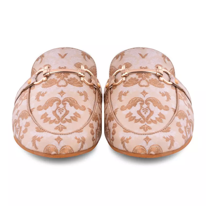 Crème Baroque solid 1 pair Loafers