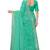 Green embroidered georgette saree with blouse