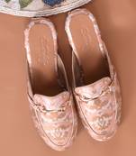 Nude Pink Baroque Solid 1 pair Loafers