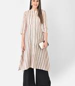 Span White Printed A-Line Kurta