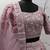 Careys Dusty pink thread with sequins embroidery art silk semi stitched wedding & Party lehenga
