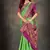 Light green woven banarasi silk saree with blouse