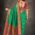 Green woven banarasi silk saree with blouse