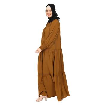 Party wear fashionable Dress -Mustard Brown 2