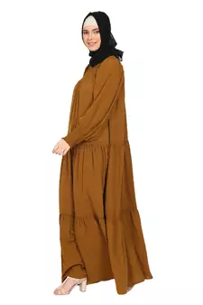 Party wear fashionable Dress -Mustard Brown