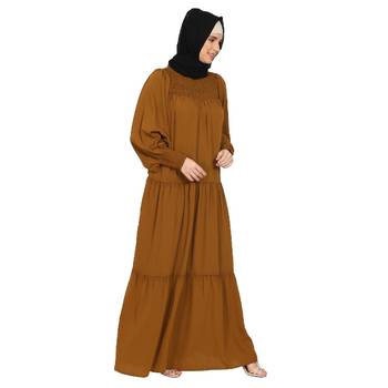 Party wear fashionable Dress -Mustard Brown 3
