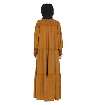 Party wear fashionable Dress -Mustard Brown 4
