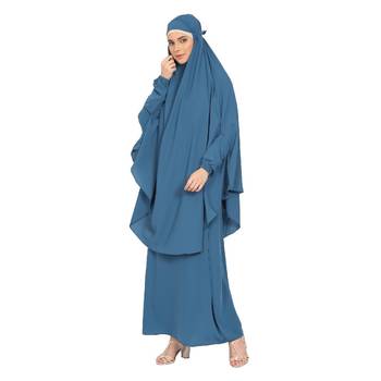 BT- Two Piece Jilbab combo in French Blue 2
