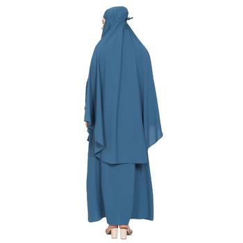 BT- Two Piece Jilbab combo in French Blue 4