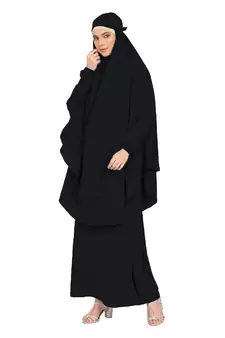 BT- Two Piece Jilbab combo in Black