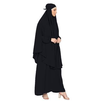 BT- Two Piece Jilbab combo in Black 3