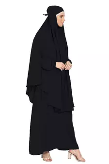 BT- Two Piece Jilbab combo in Black
