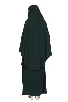 BT- Two Piece Jilbab combo in Bottle Green