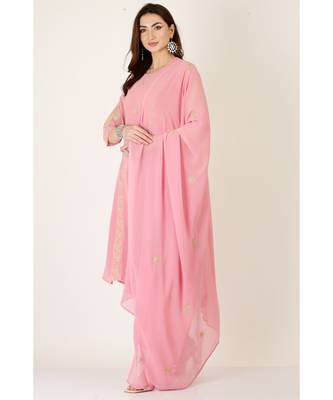 Kaanchie Nanggia Pink Georgette Kurta Pant Dupatta Set 2