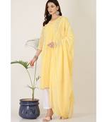 Kaanchie Nanggia Yellow Georgette Kurta Pant Dupatta Set