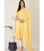 Kaanchie Nanggia Yellow Georgette Kurta Pant Dupatta Set
