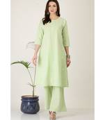 Kaanchie Nanggia Green Cotton Kurta Palazzo Set