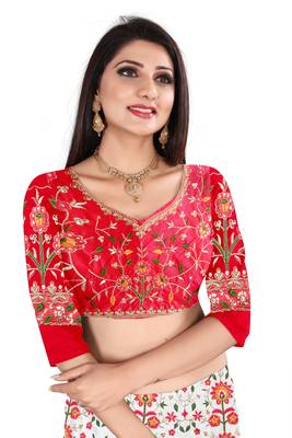 White and maroon colour Party Wear Lehengha Choli With Embroidery Work 4