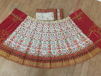 White and maroon colour Party Wear Lehengha Choli With Embroidery Work 5