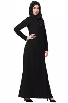 A-line inner abaya-Black